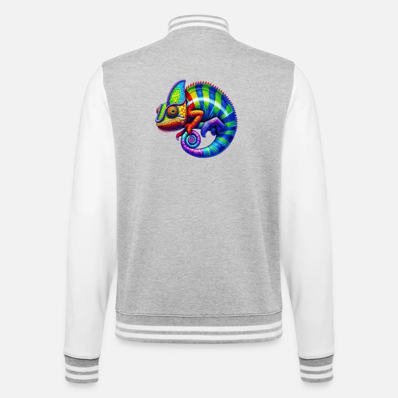 Chameleon - College Sweat Jacket - heather grey/white