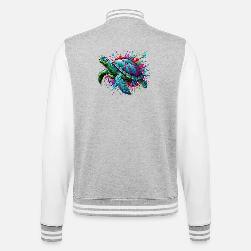 Turtle - College Sweat Jacket - heather grey/white