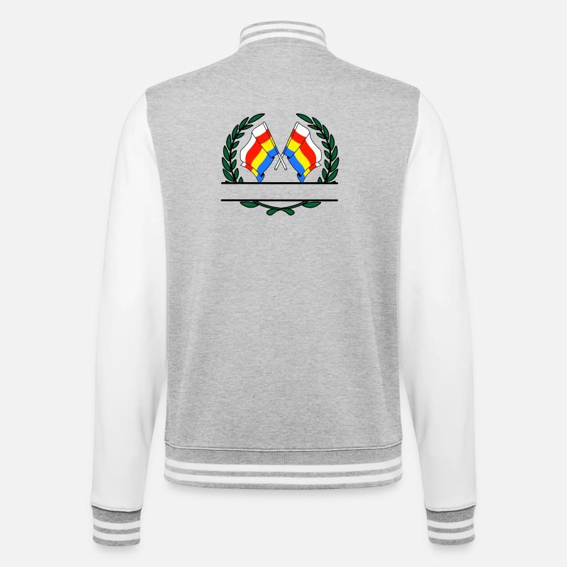 Drapeaux Podlaskie couronne de laurier bannière - Veste Teddy - gris chiné / blanc