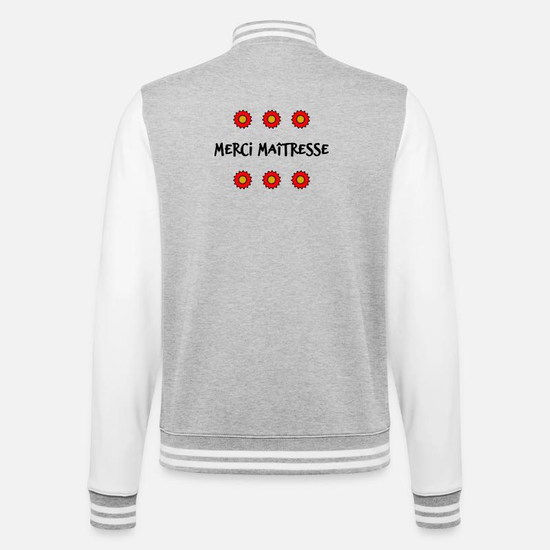 MAÎTRESSE. MAITRE. MERCI. MERCI MAÎTRESSE - Veste Teddy - gris chiné / blanc