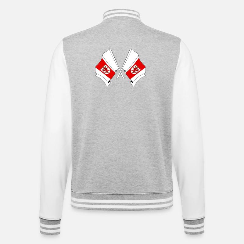 Deux drapeaux de Poméranie occidentale - Veste Teddy - gris chiné / blanc