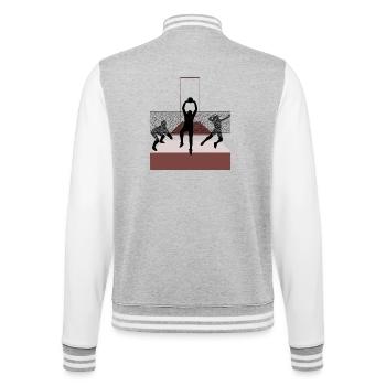 Teamwork in volleyball - College Sweat Jacket - heather grey/white - Back - Marisol (170cm)