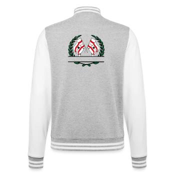 Flaggen Provinz Drenthe Lorbeerkranz Banner - College-Sweatjacke - Grau meliert/Weiß - Hinten - Marisol (170cm)