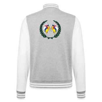 Drapeaux de la province du Limbourg couronne de laurier - Veste Teddy - gris chiné / blanc - Dos - Marisol (170cm)