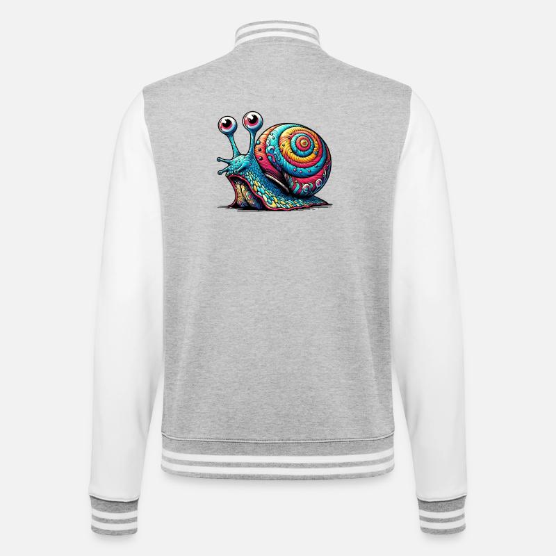 Escargot - Veste Teddy - gris chiné / blanc