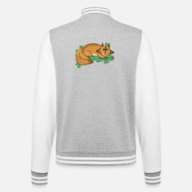 Fantasy Cheshire Grin - College Sweat Jacket - heather grey/white