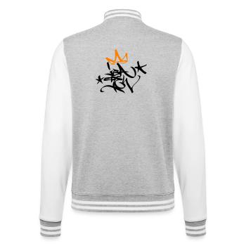 Graffiti Tag JGA Crew King 02 2C - College-Sweatjacke - Grau meliert/Weiß - Hinten - Marisol (170cm)