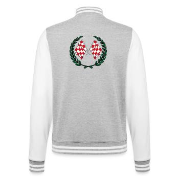 Flaggen der Provinz Nordbrabant mit Lorbeerkranz - College-Sweatjacke - Grau meliert/Weiß - Hinten - Marisol (170cm)