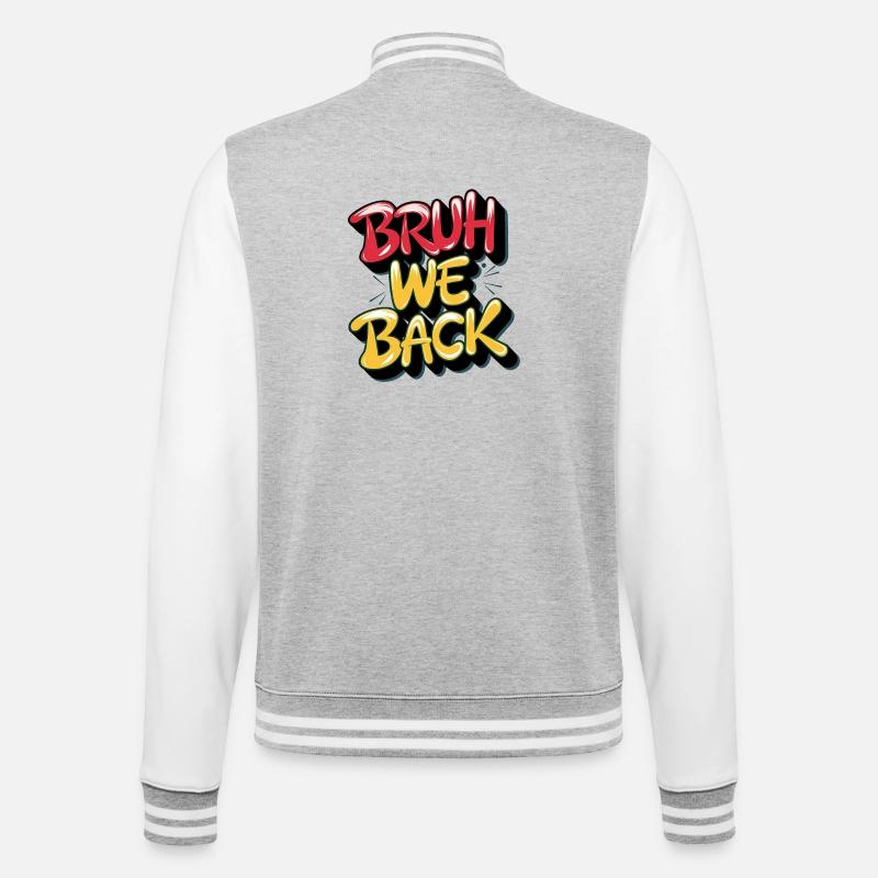 Pronunciation and Retro Style Text Design - College Sweat Jacket - heather grey/white