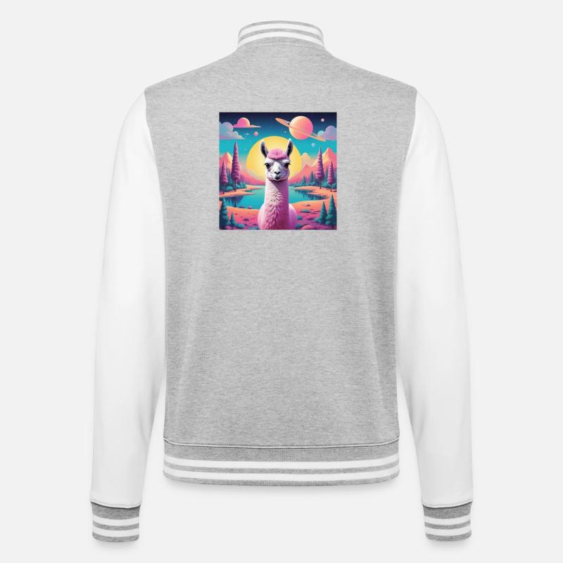 Lama de l’espace - Veste Teddy - gris chiné / blanc