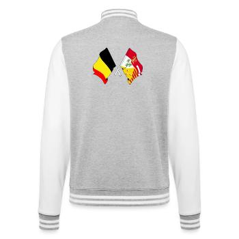 Drapeau de la Belgique, drapeau Liège - Veste Teddy - gris chiné / blanc - Dos - Marisol (170cm)