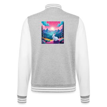 Hase am Berg - College-Sweatjacke - Grau meliert/Weiß - Hinten - Marisol (170cm)