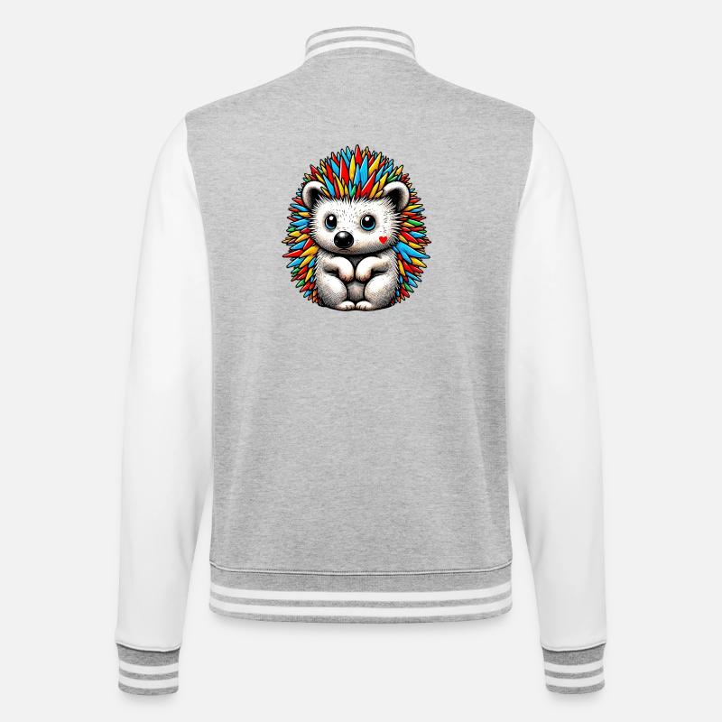 Hérisson - Veste Teddy - gris chiné / blanc