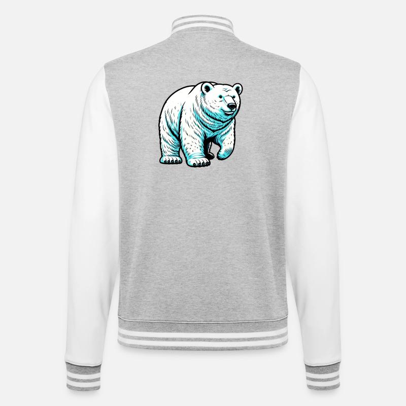 Eisbär - College-Sweatjacke - Grau meliert/Weiß