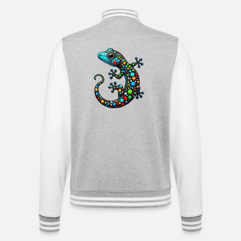 Gecko - Veste Teddy - gris chiné / blanc