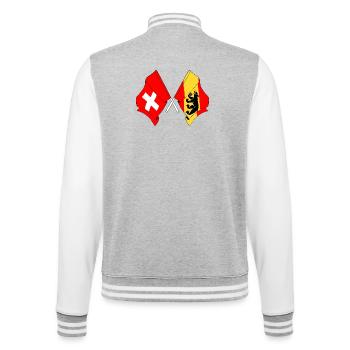 Drapeau Suisse drapeau Berne - Veste Teddy - gris chiné / blanc - Dos - Marisol (170cm)