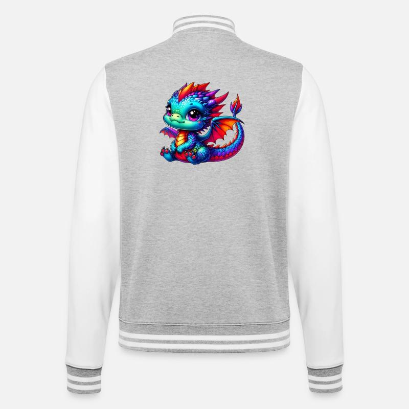 Dragon - College Sweat Jacket - heather grey/white