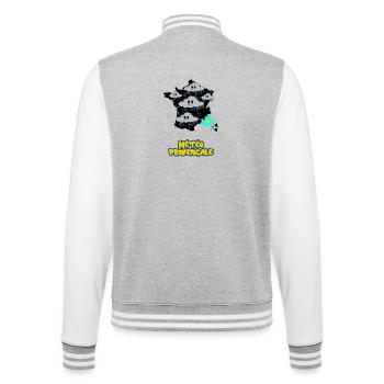 Provenzalisches Wetter - College-Sweatjacke - Grau meliert/Weiß - Hinten - Marisol (170cm)