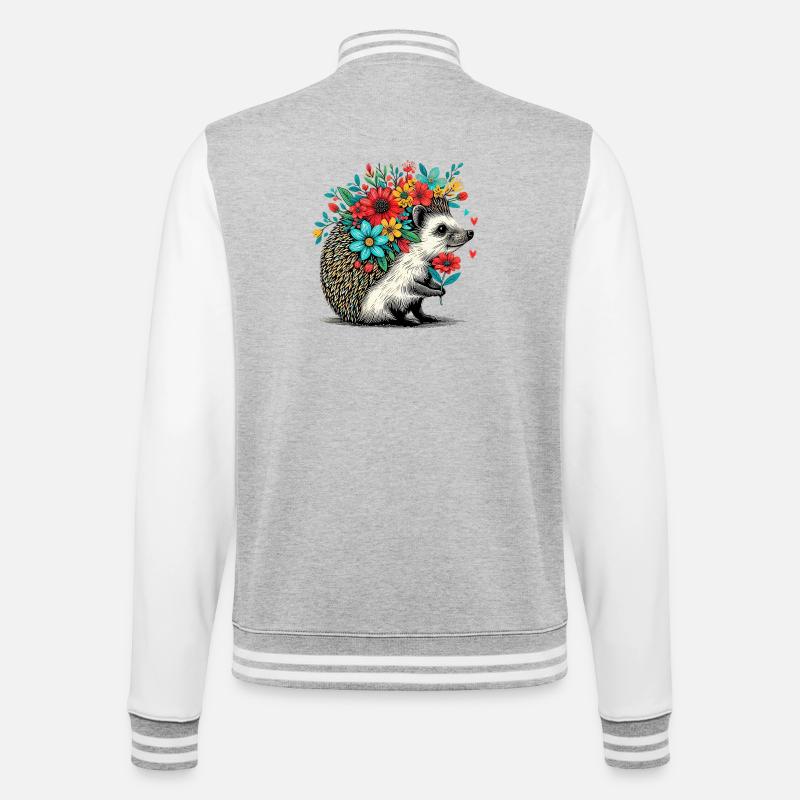 Hérisson - Veste Teddy - gris chiné / blanc