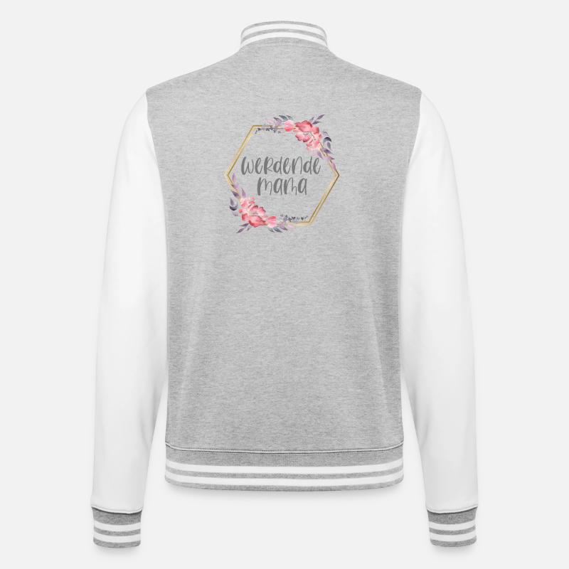 Boho Mama Schwangerschaft Geschenk - College-Sweatjacke - Grau meliert/Weiß