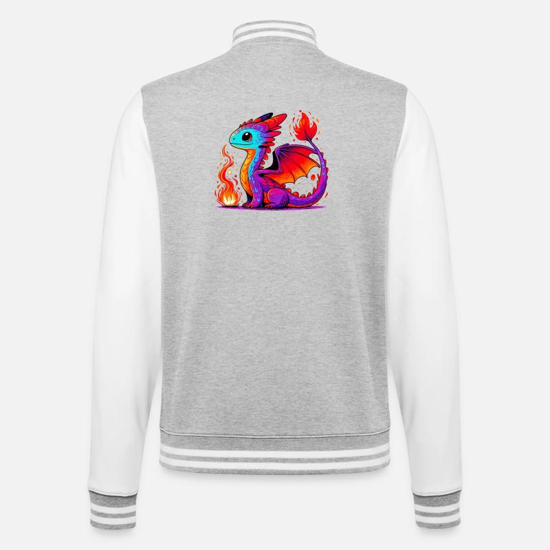 Dragon - College Sweat Jacket - heather grey/white
