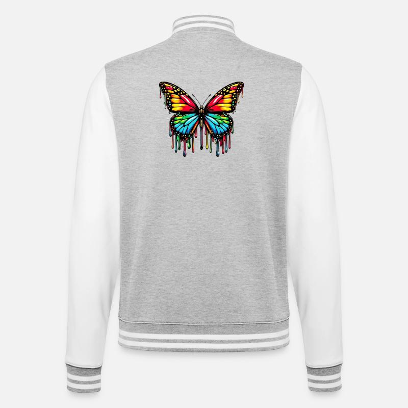 Papillon - Veste Teddy - gris chiné / blanc