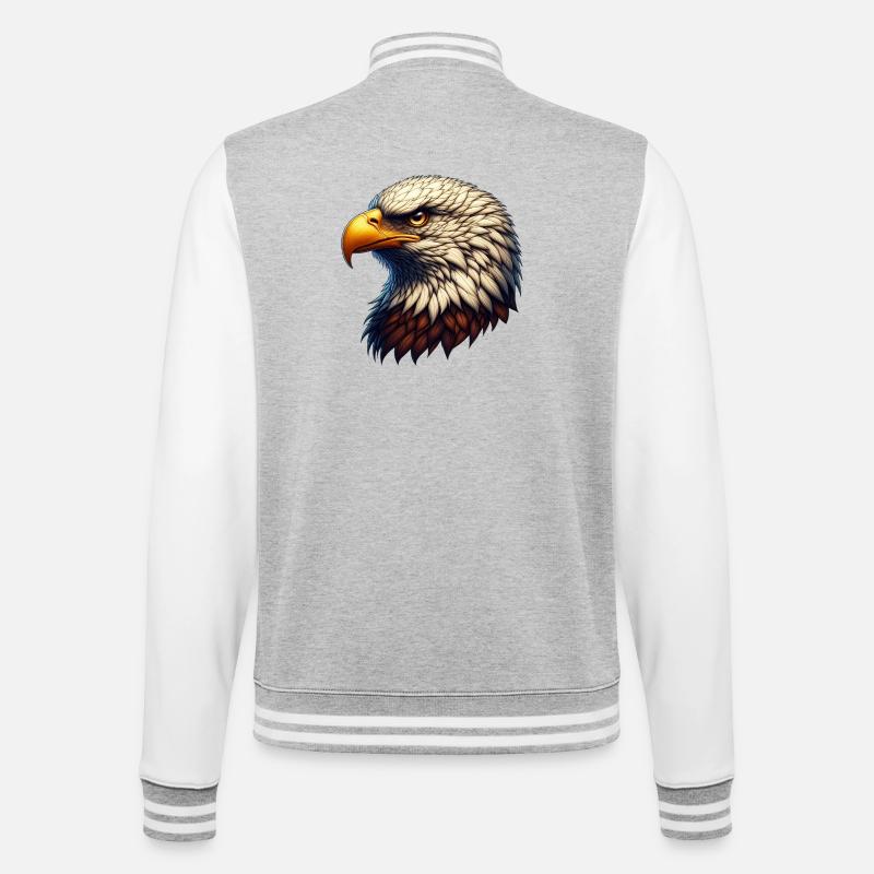 Eagle - College Sweat Jacket - heather grey/white