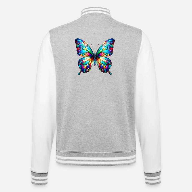Papillon - Veste Teddy - gris chiné / blanc