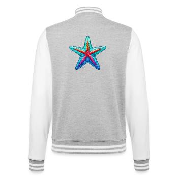 Seestern - College-Sweatjacke - Grau meliert/Weiß - Hinten - Marisol (170cm)