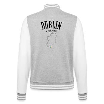 Monochrome Flag Accent: Italian Tricolour - College Sweat Jacket - heather grey/white - Back - Marisol (170cm)