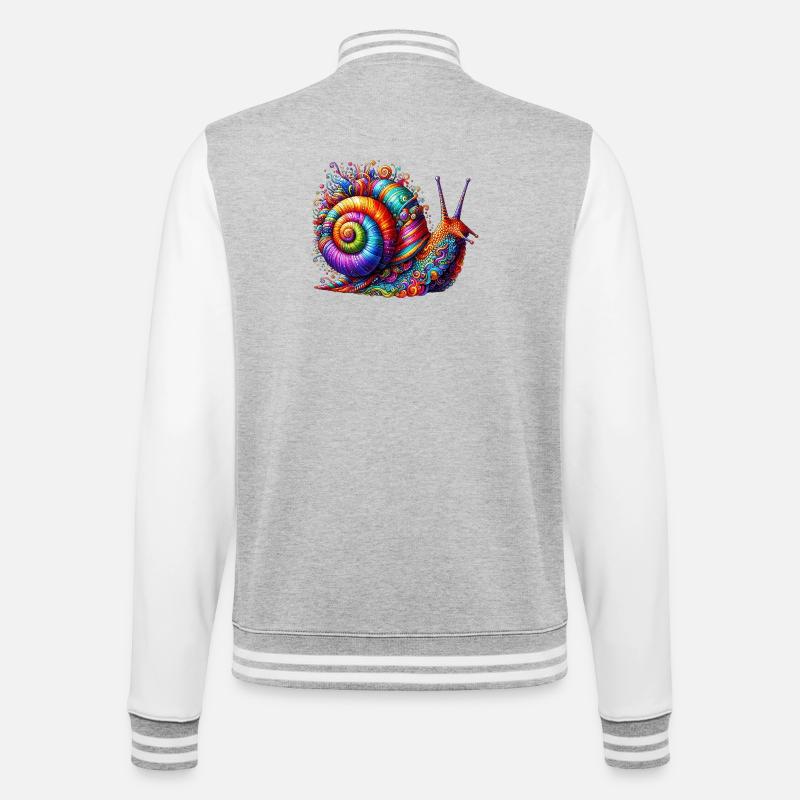 Snail - College Sweat Jacket - heather grey/white