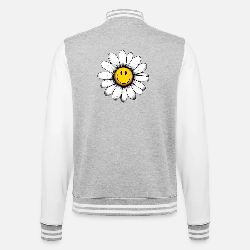 Gänseblümchen - College-Sweatjacke - Grau meliert/Weiß