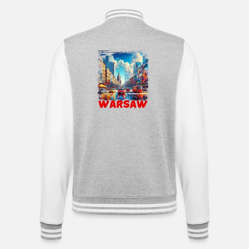 Varsovie - Veste Teddy - gris chiné / blanc