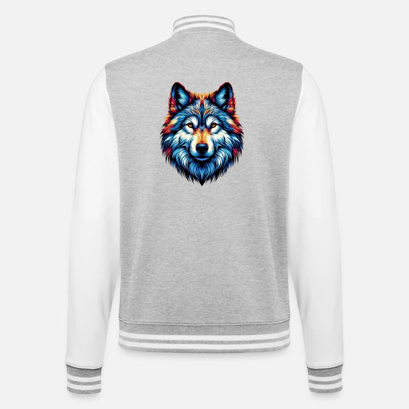 Loup - Veste Teddy - gris chiné / blanc