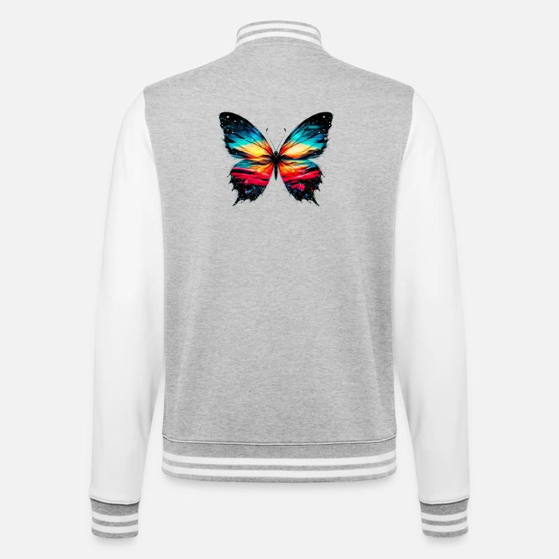 Papillon - Veste Teddy - gris chiné / blanc