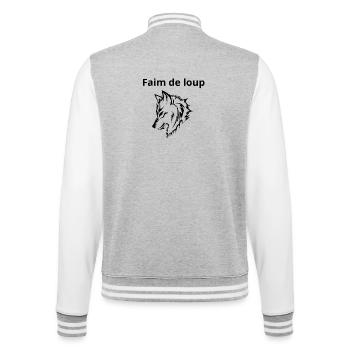 T-shirt loup humour - Veste Teddy - gris chiné / blanc - Dos - Marisol (170cm)