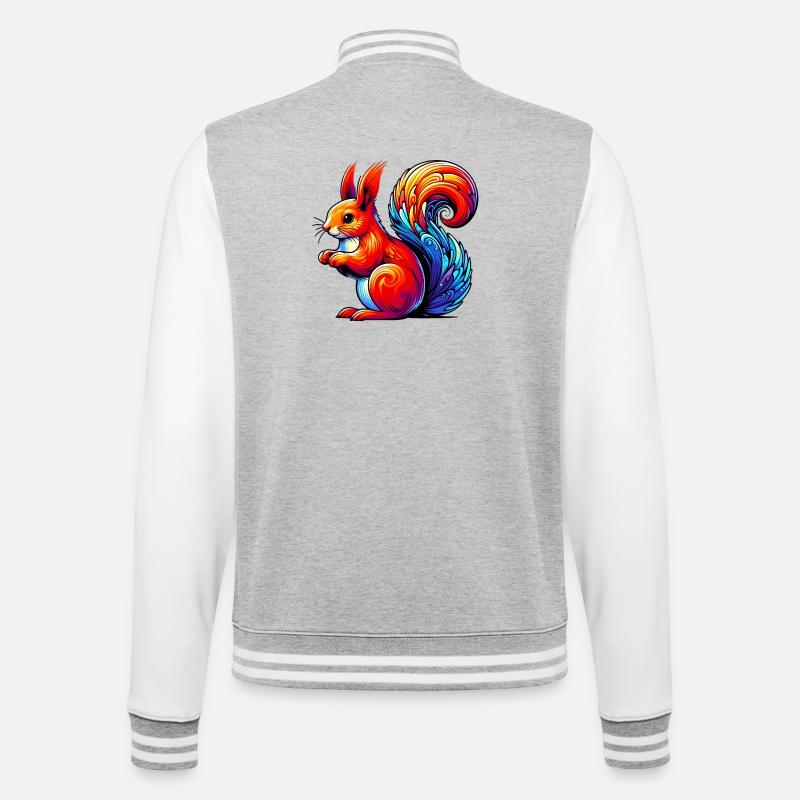 Eichhörnchen - College-Sweatjacke - Grau meliert/Weiß