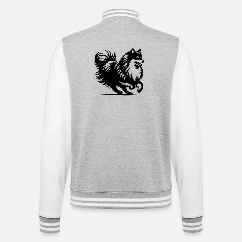 Spitz - College-Sweatjacke - Grau meliert/Weiß