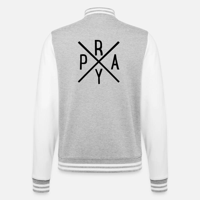 prier - Veste Teddy - gris chiné / blanc