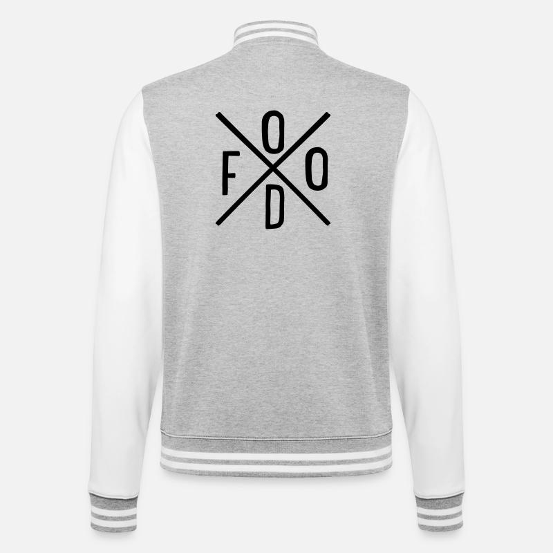 Food - College-Sweatjacke - Grau meliert/Weiß