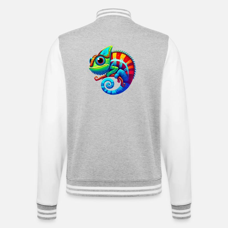 Chameleon - College Sweat Jacket - heather grey/white