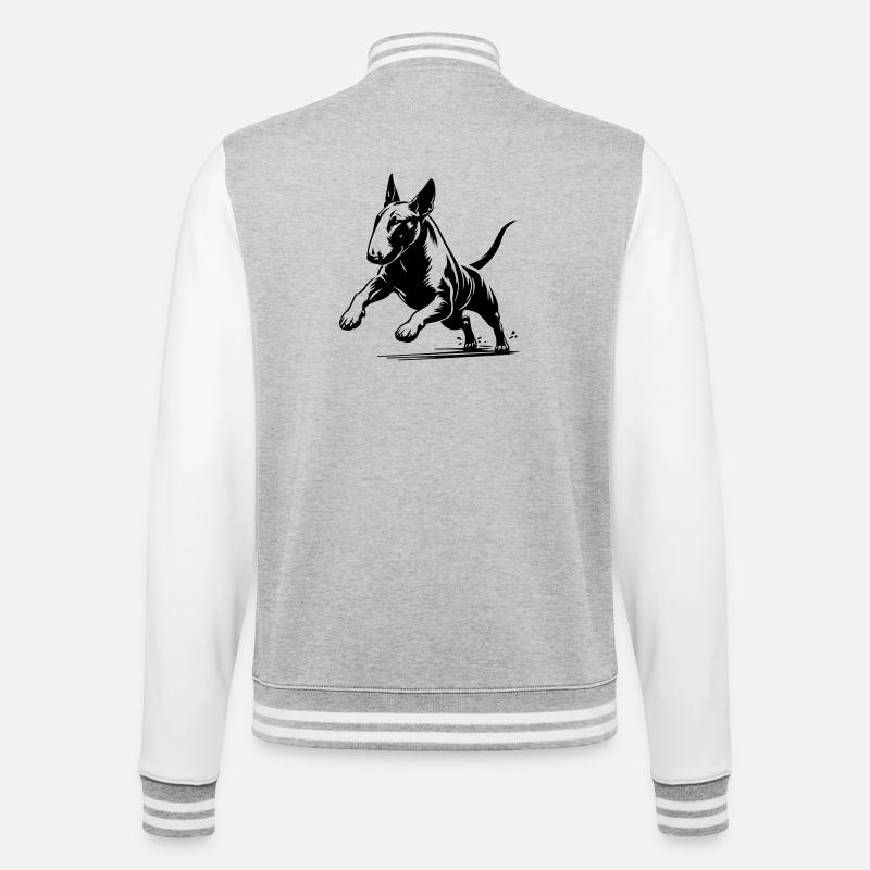 Bull terrier - College Sweat Jacket - heather grey/white