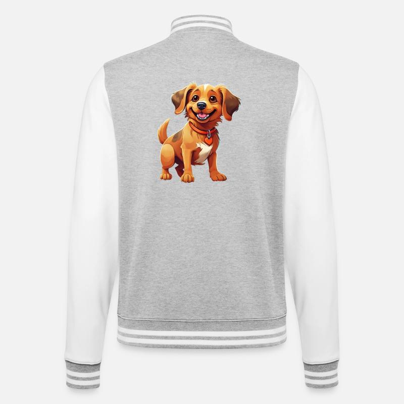 Chiens Éclat Canin en Illustration - Veste Teddy - gris chiné / blanc