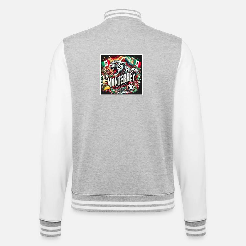Monterrey Mexico Cities Design - College Sweat Jacket - heather grey/white