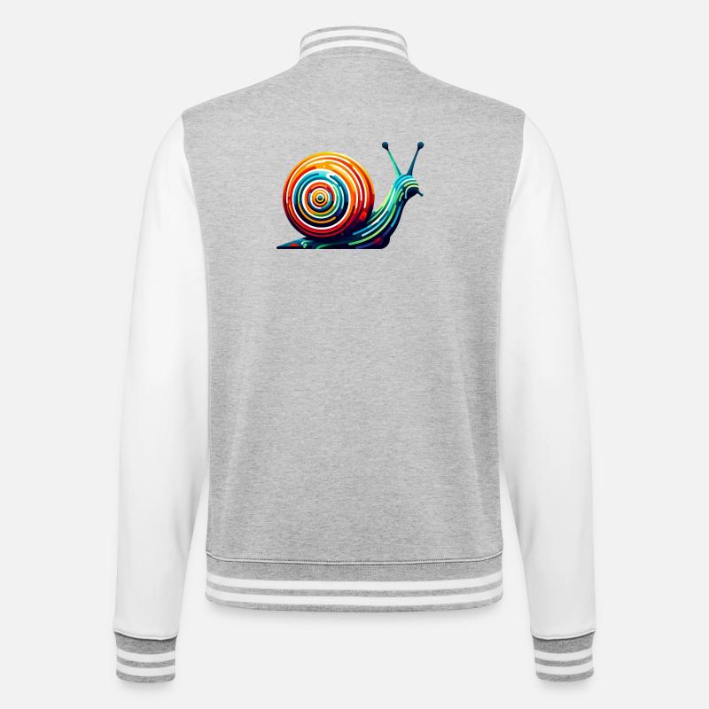 Snail - College Sweat Jacket - heather grey/white