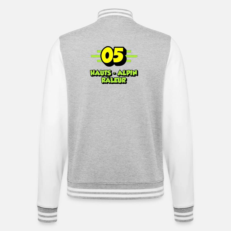 Hochalpiner Nörgler - College-Sweatjacke - Grau meliert/Weiß