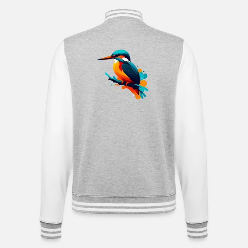 Martin-pêcheur - Veste Teddy - gris chiné / blanc