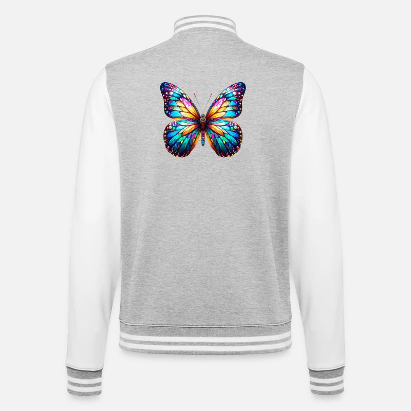 Butterfly - College Sweat Jacket - heather grey/white