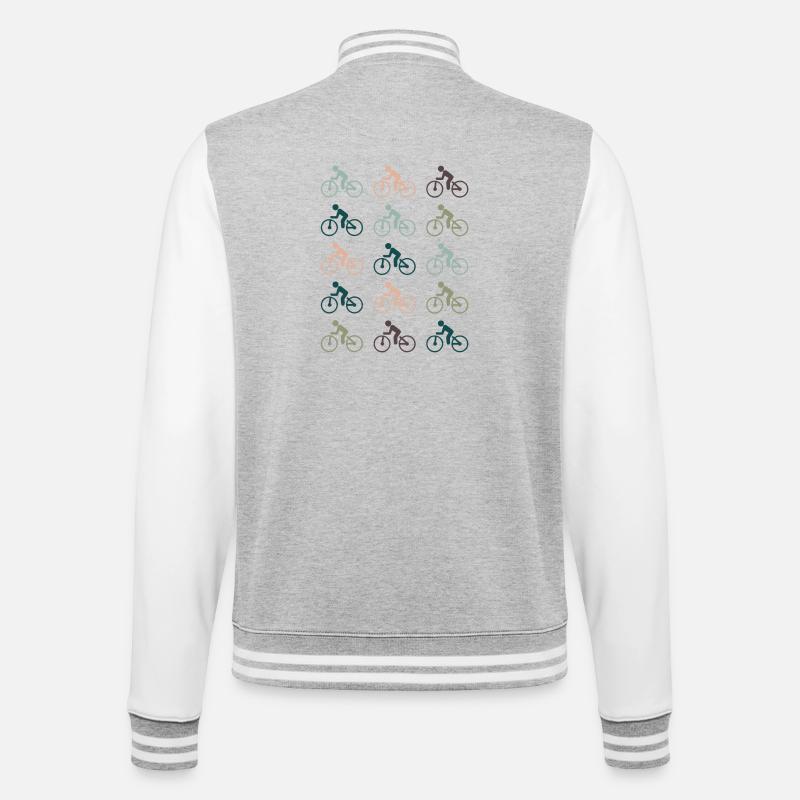 Fahrrad - College-Sweatjacke - Grau meliert/Weiß