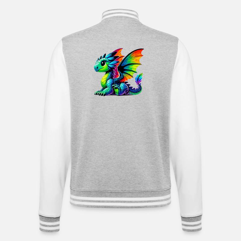 Dragon - College Sweat Jacket - heather grey/white